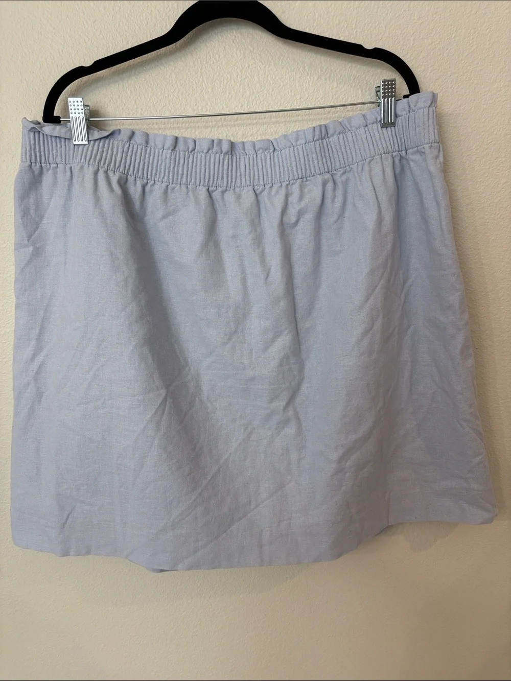 J. Crew Pale Blue Textured Elastic-Waist Skirt